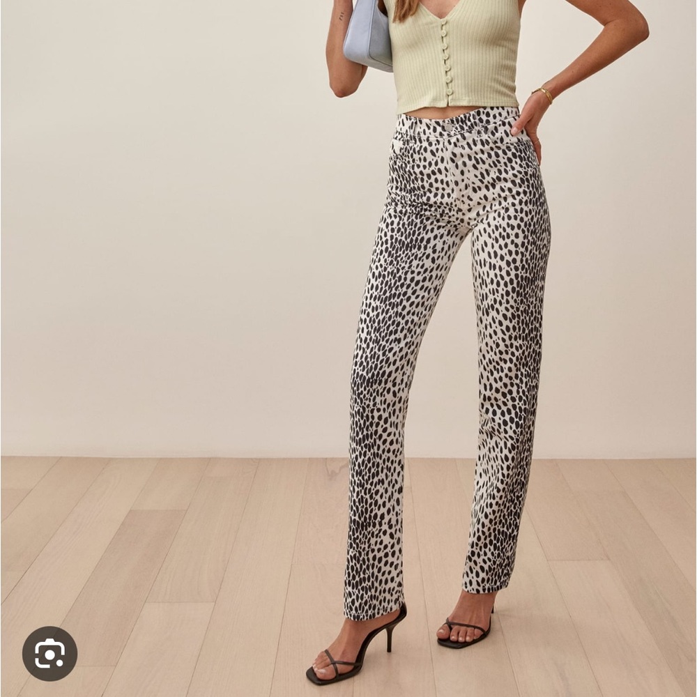 Cynthia Cheetah High Rise Long Jeans by REFORMATION